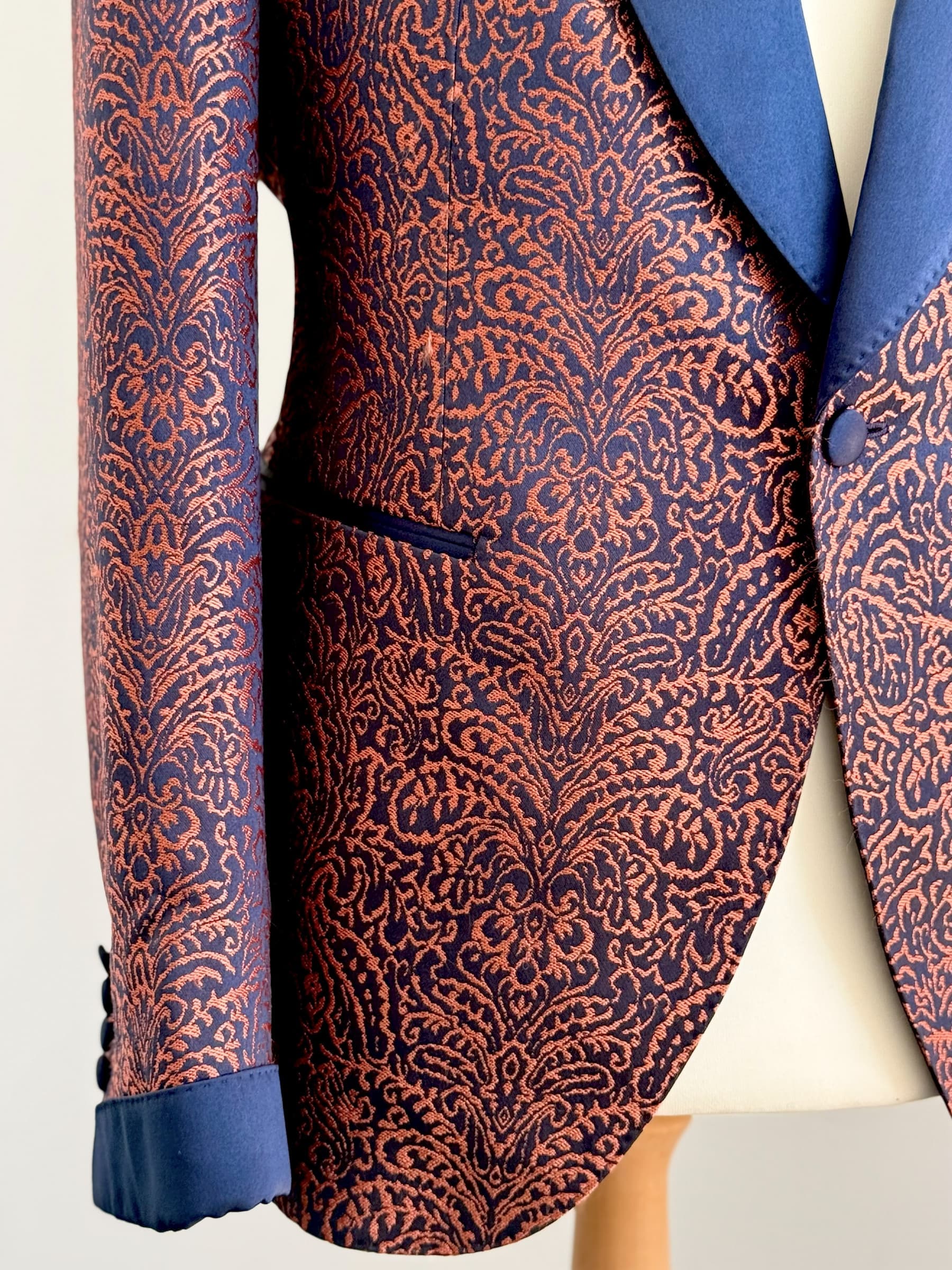 Copper Brocade Lapel Detail