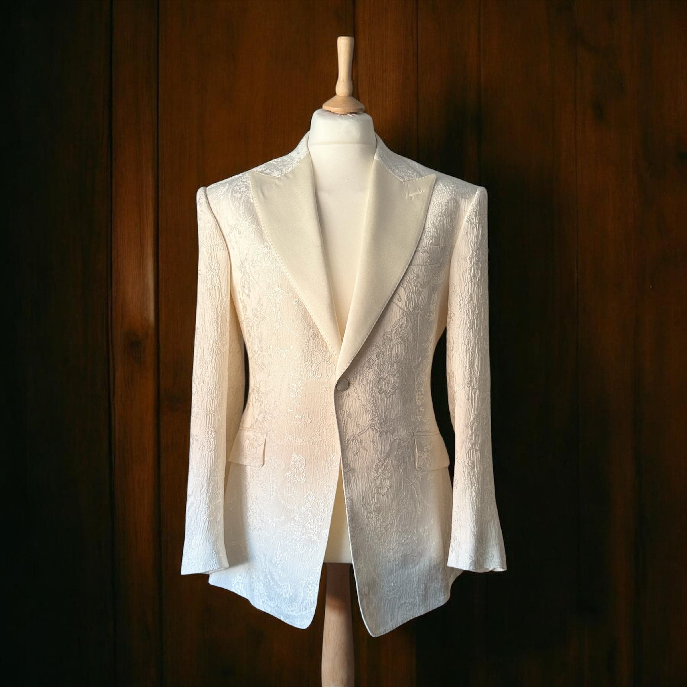 Ivory Jacquard Jacket Mannequin