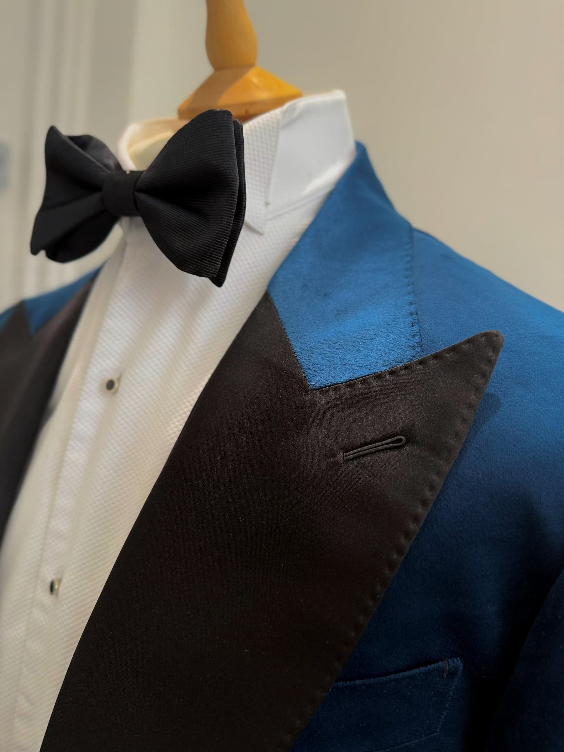 Peacock Velvet Jacket Lapel Detail