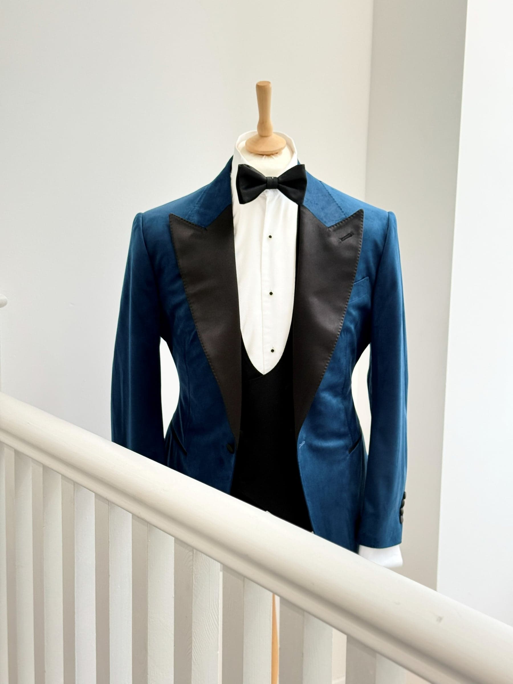 Peacock Velvet Jacket Staircase Angle