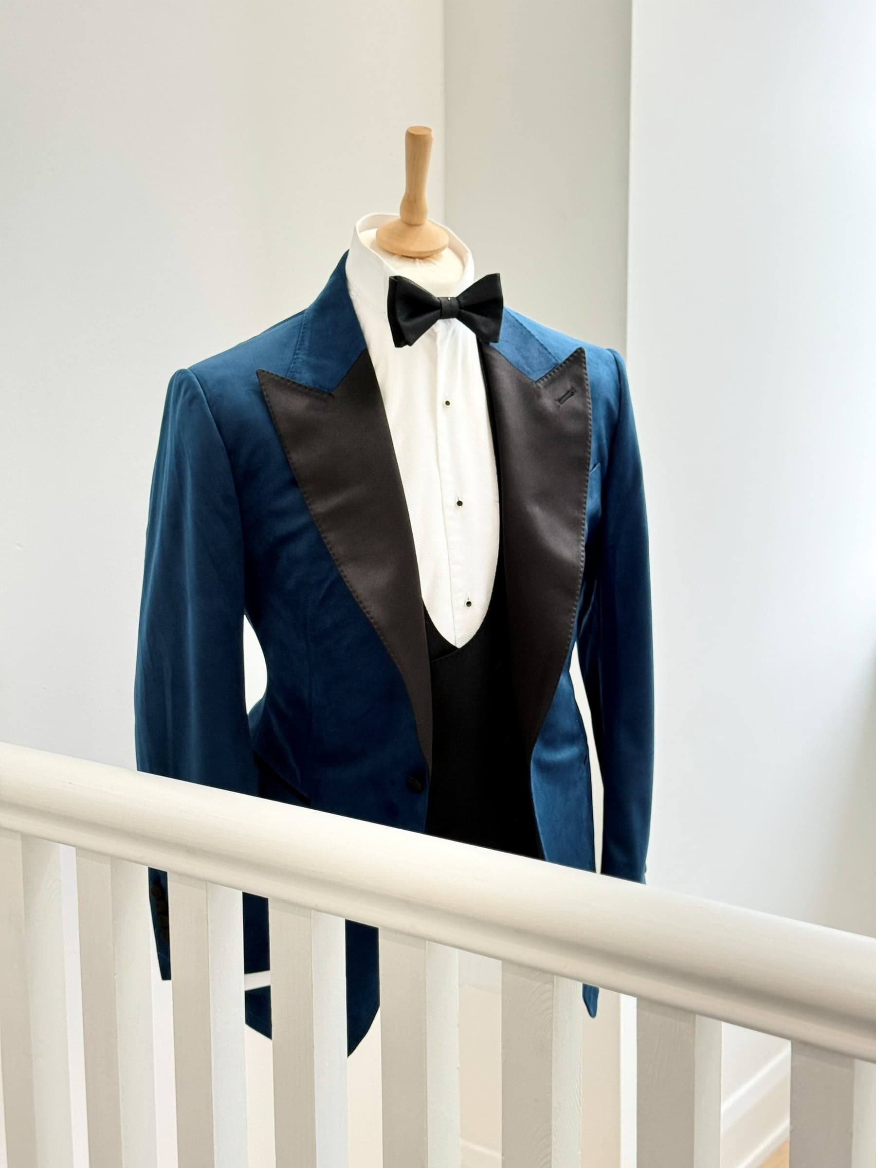 Peacock Velvet Jacket Staircase Front